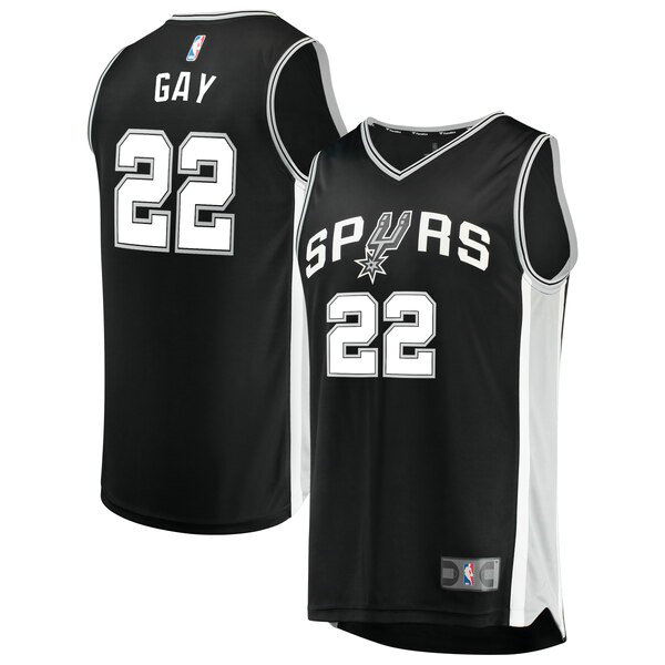 Camiseta Rudy Gay 22 San Antonio Spurs Icon Edition Negro Hombre